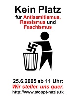 Kein Platz für Antisemitismus, Rassismus und Faschismus