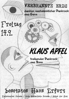 Konzertplakat "Verbrannte Erde" und "Klaus Apfel"