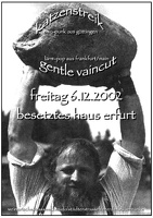 Konzertplakat "Katzenstreik" und "Gentle Vaincut" im besetzten Haus Erfurt