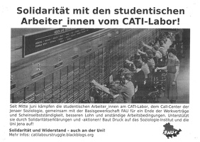 Solidarität mit den studentischen Arbeiter_innen vom CATI-Labor!