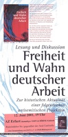 Lesung und Diskussion "Freiheit und Wahn deutscher Arbeit"