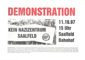 Demonstration "Kein Nazizentrum Saalfeld"