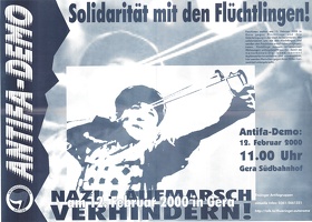 Antifa-Demo. Solidarität mit den Flüchtlingen. Nazi-Aufmarsch verhindern.